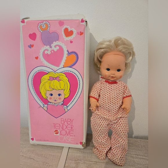 Vintage 1969 Mattel Inc. Tender Love Baby Doll And Case 1972 Toys Collectibles - Picture 1 of 12